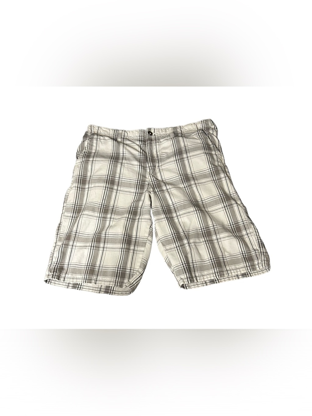 Tony Hawk Men's Plaid Shorts - White and Gray